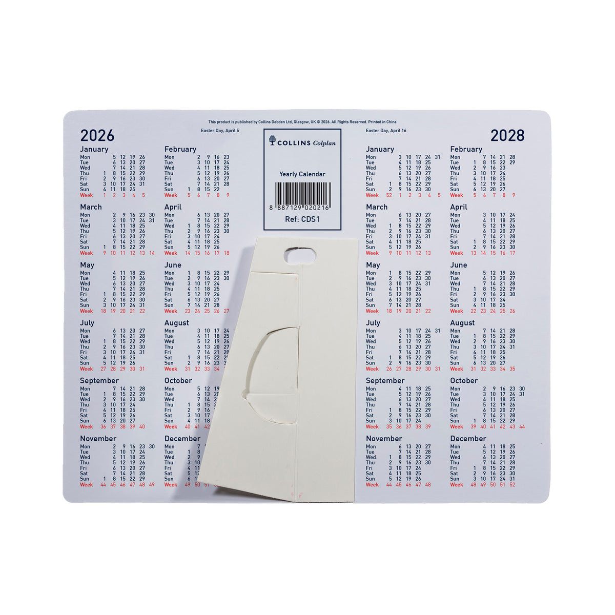 2027 Calendar - 12 Month 210x260mm Yearly Calendar - Collins Debden Colplan Range (CDS1-27)