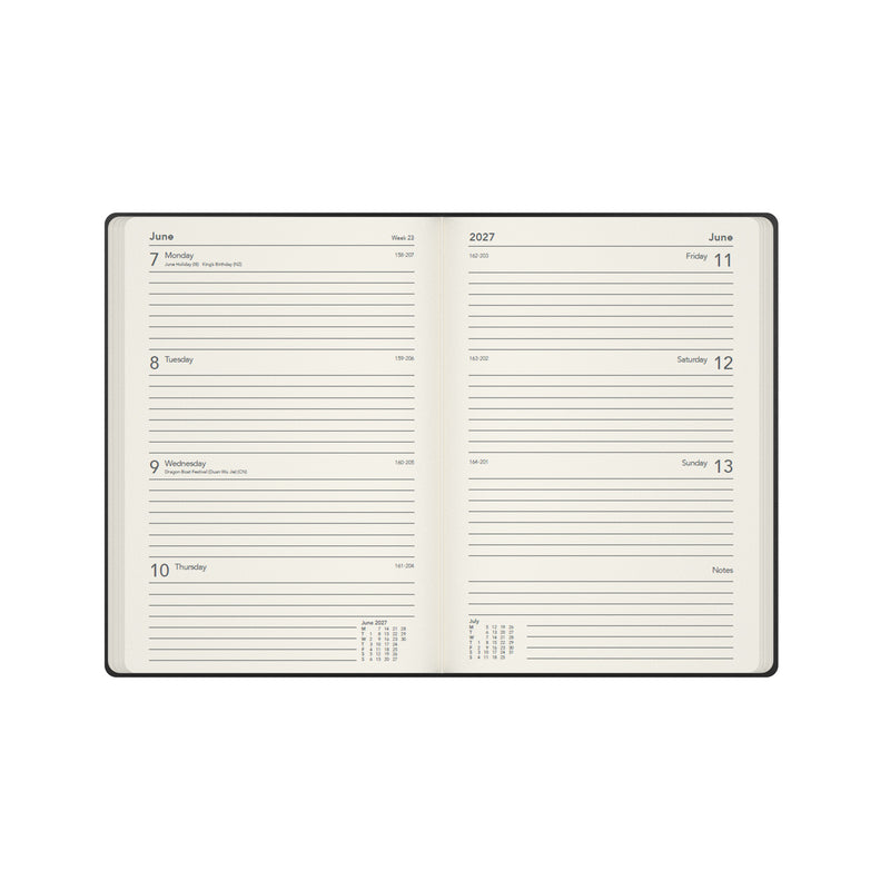 2027 Calendar Year Planner - 12 Month A5 Week-to-View Diary - Hard Cover - Collins Debden Legacy Range