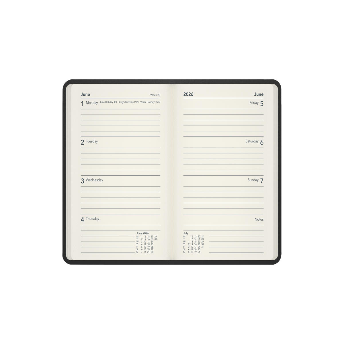 Legacy - Pocket Week-To-View Diary - 2026 Calendar Year Planner