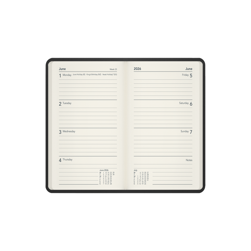Legacy - Pocket Week-To-View Diary - 2026 Calendar Year Planner