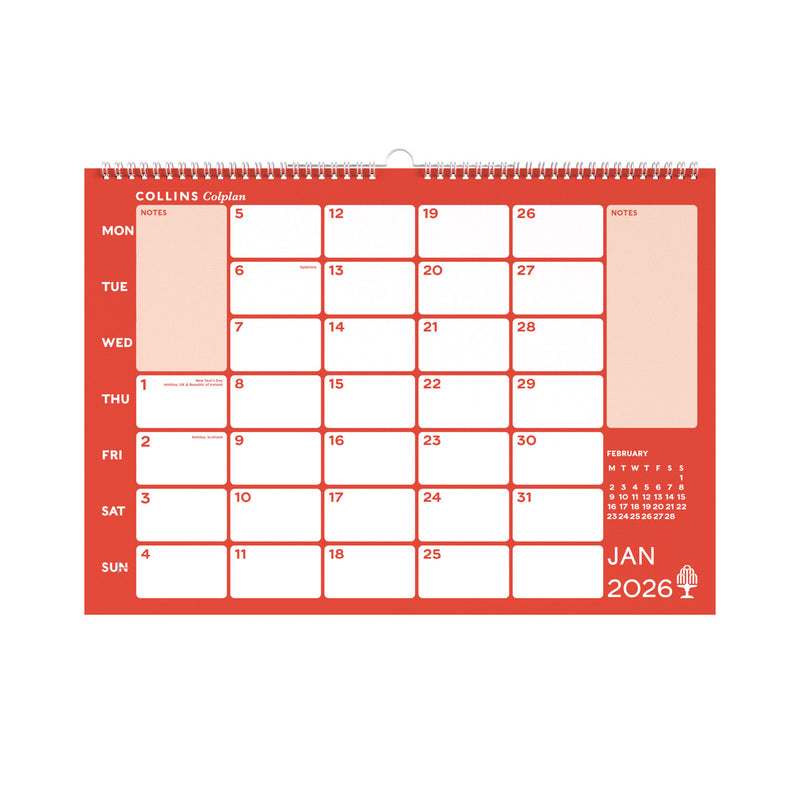 Colplan - A3 - Monthly - Diary - 2026 Calendar Year Planner