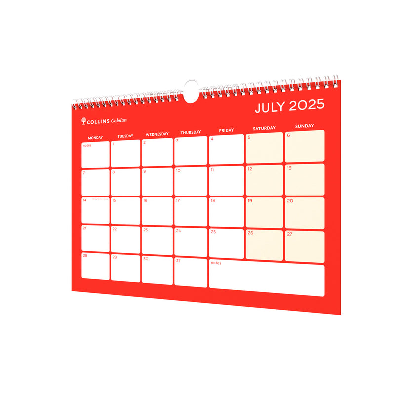 Colplan - A4 Monthly Calendar Mid/Academic Year Memo Wall Planner 2025-2026