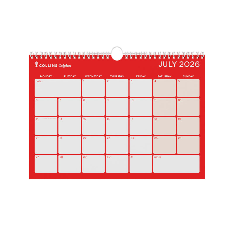 2026-2027 - Mid / Academic Year A4 Memo Calendar - Collins Debden Colplan Range
