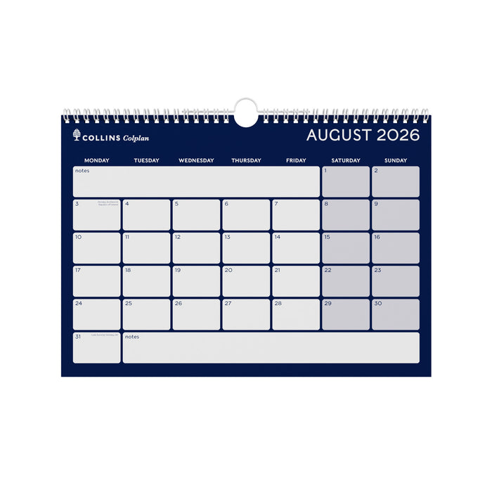 2026-2027 - Mid / Academic Year A4 Memo Calendar - Collins Debden Colplan Range