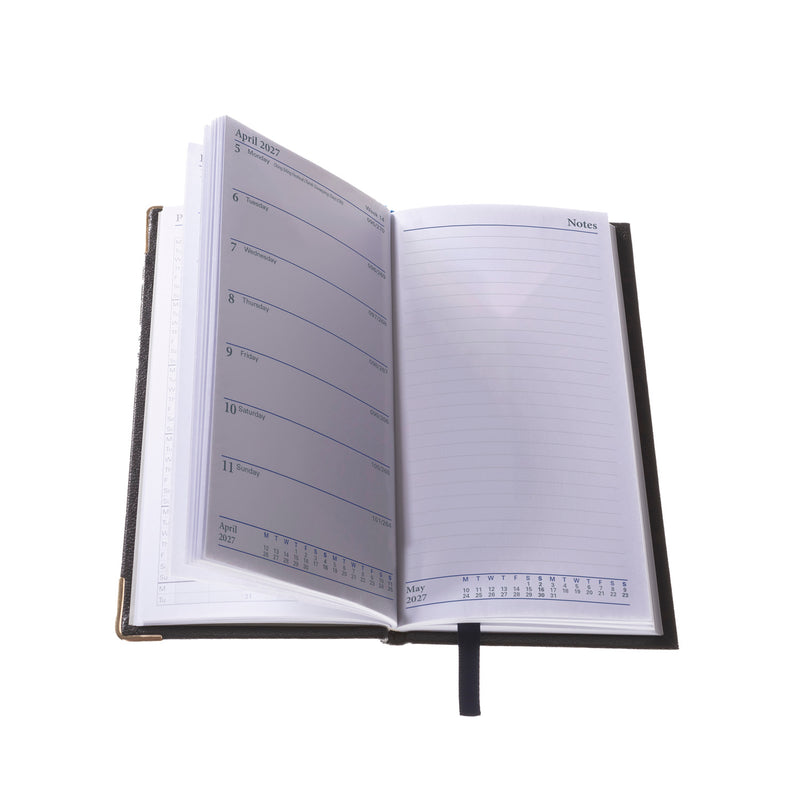 2027 Calendar Year Planner - 12 Month Pocket Week-to-View + Notes Diary - Hard Cover in Black - Collins Debden Business Range (CNB.99-27)