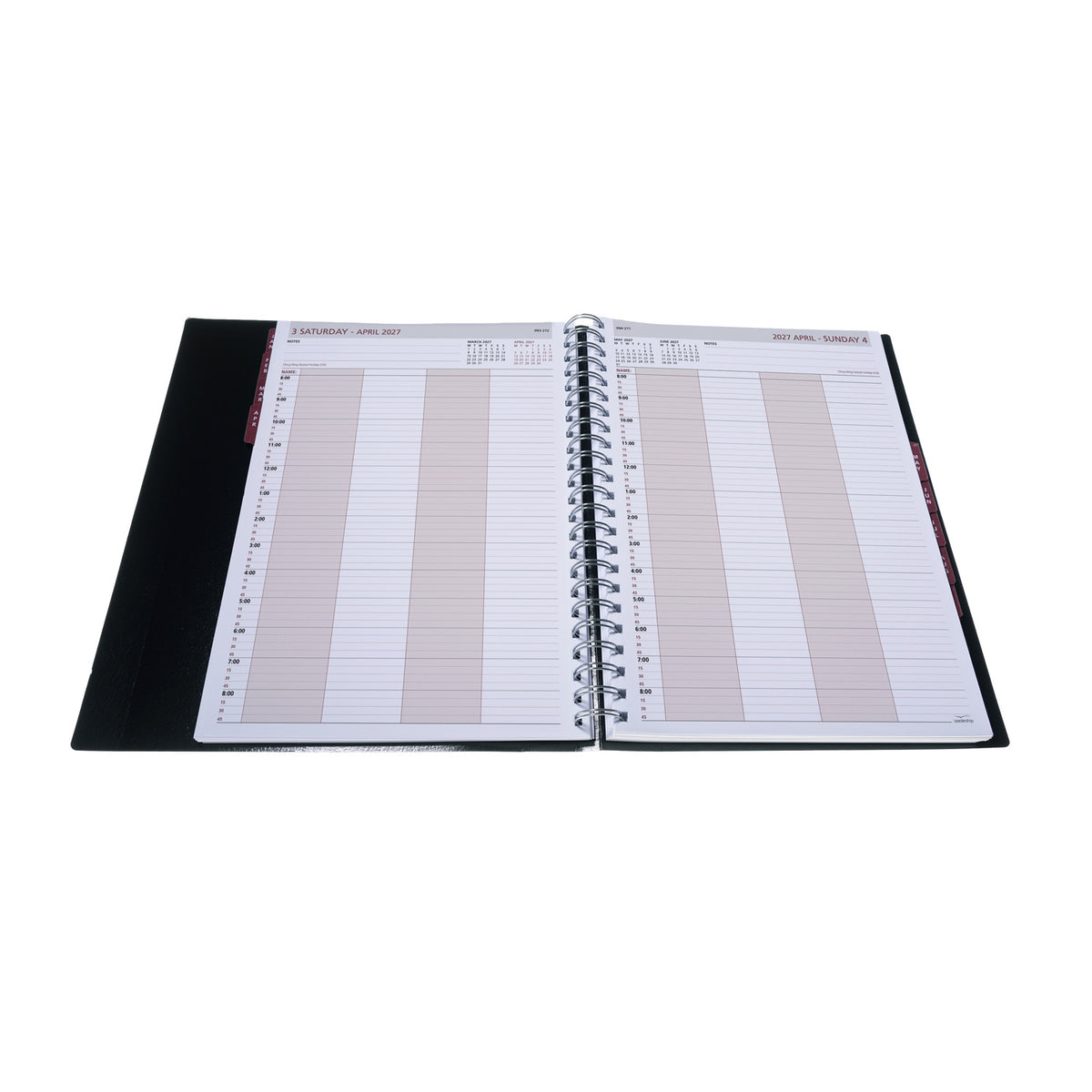 2027 Calendar Year Planner - 12 Month A4 Day-to-Page Diary in Black - Collins Debden Leadership Range (CP6742.99-27)