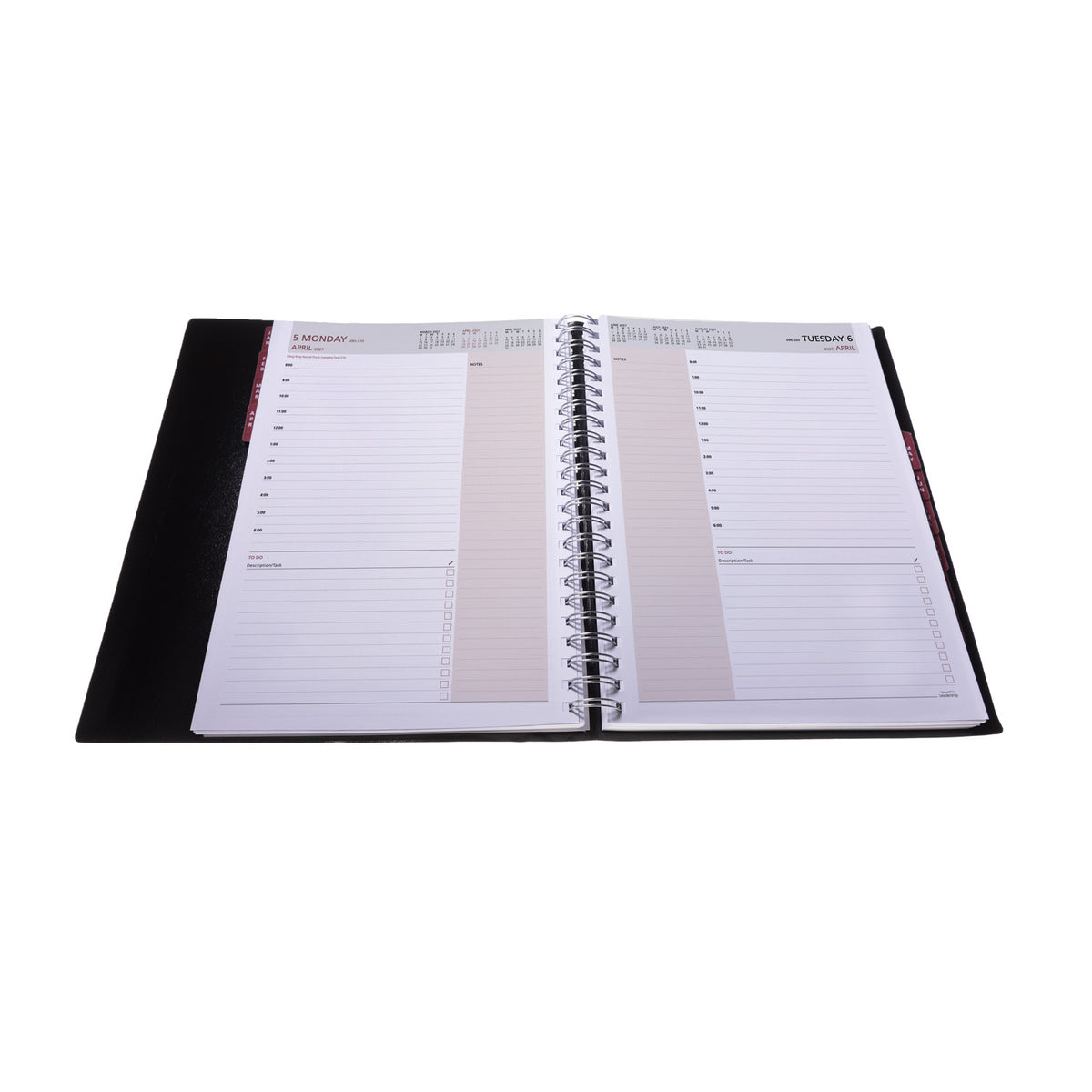 2027 Calendar Year Planner - 12 Month A4 Day-to-Page Diary in Black - Collins Debden Leadership Range (CP6743.99-27)