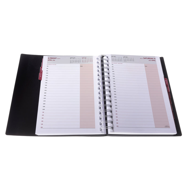 Leadership - A5 Day-To-Page Diary with 24 Hour Appointments - 2026 Calendar Year Planner