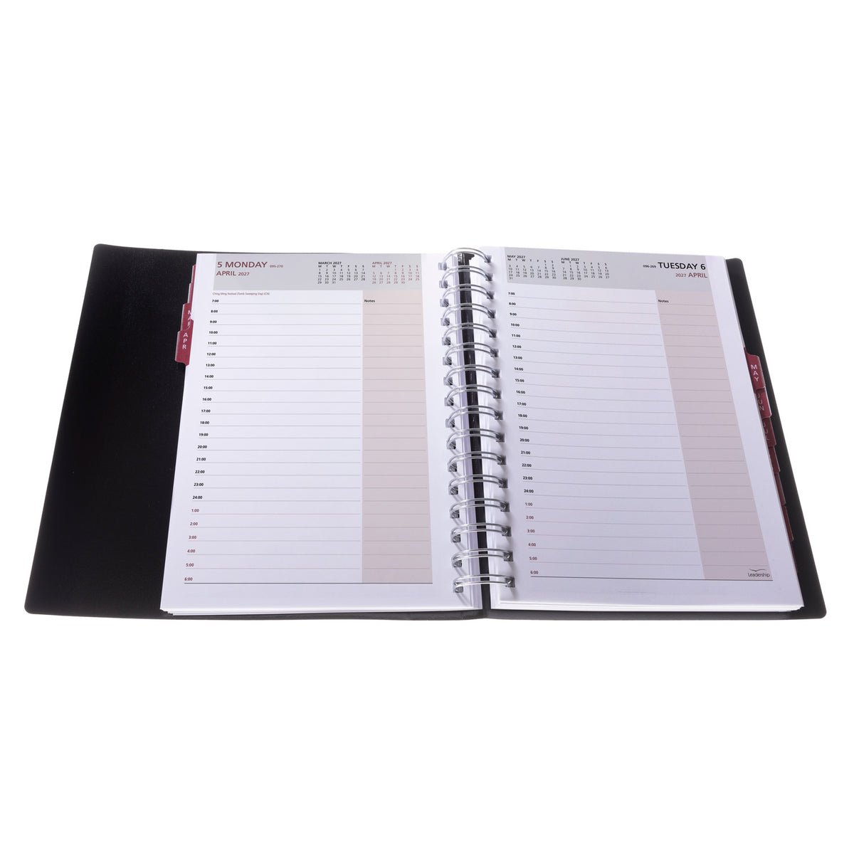 2027 Calendar Year Planner - 12 Month A5 Day-to-Page Diary in Black - Collins Debden Leadership Range (CP6744.99-27)