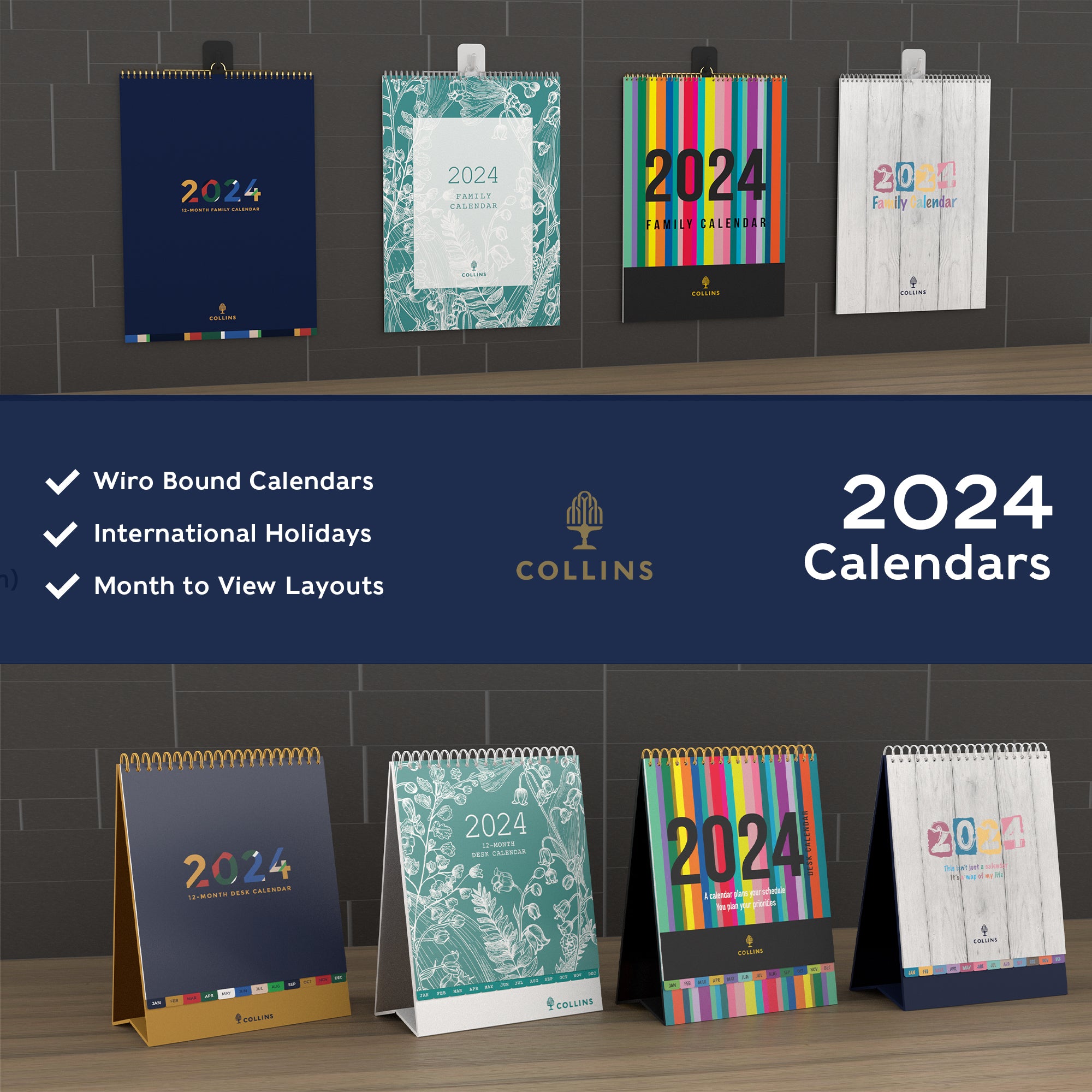 Collins Brighton 2024 Desk Calendar Collins Debden UK