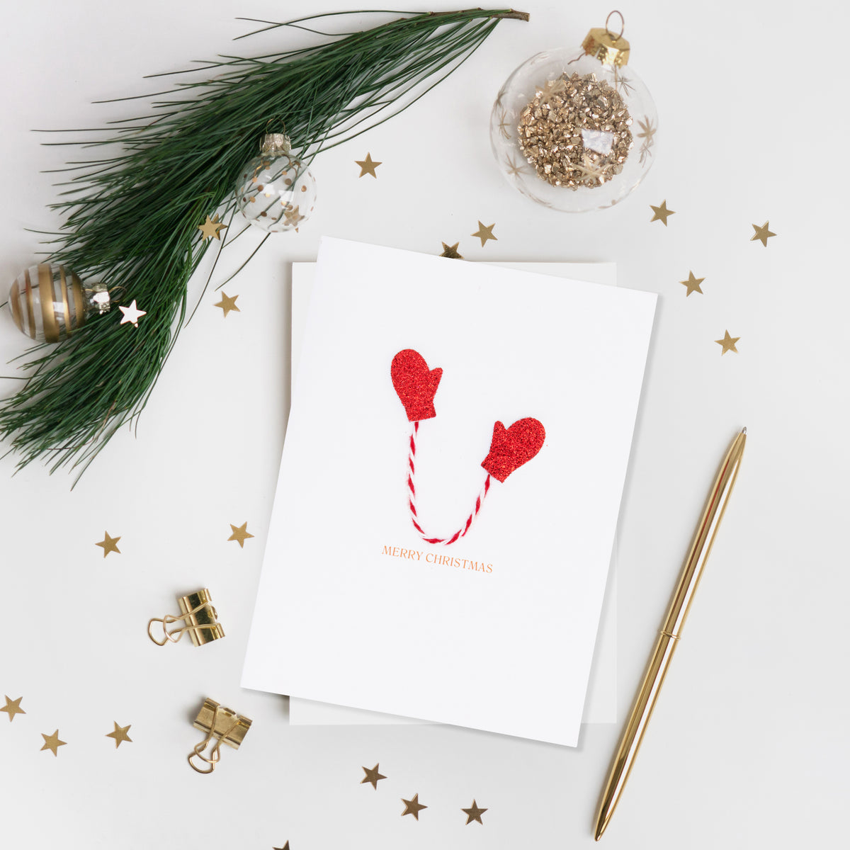 Collins Christmas Cards - Winter Mits Design - 10 Pack Festive Greeting Cards