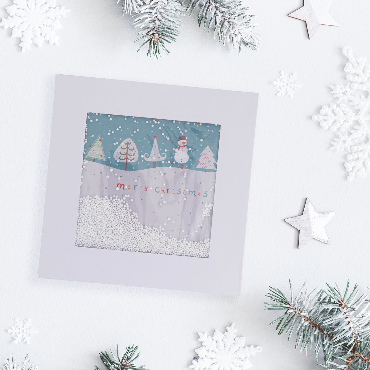 Collins Christmas Cards - Winter Scene with 3D Snow Effect Cover Design - 10 Pack Festive Greeting Cards