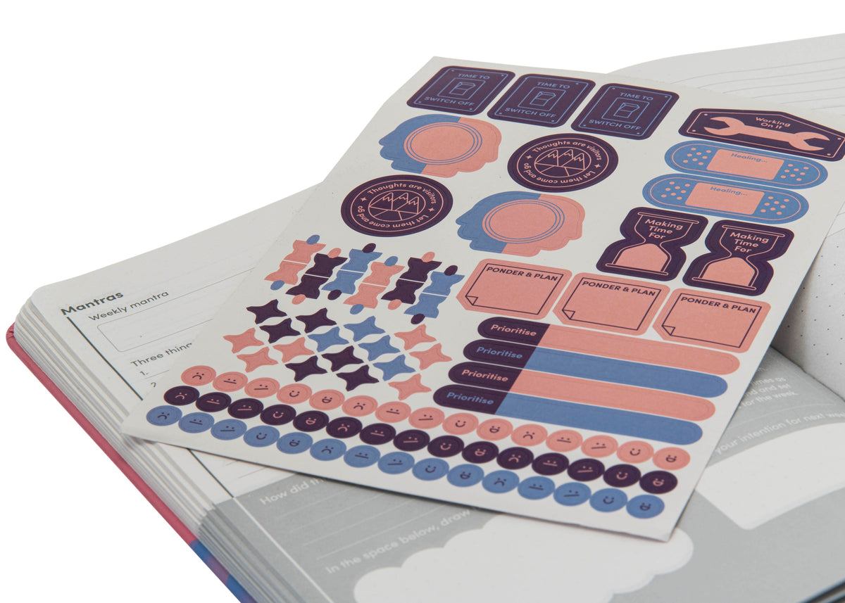 Head & Heart A5 Self Care Mantras & Moods Mindfulness Journal