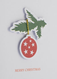 Collins Christmas Cards - Red Bauble and Holly Design - 10 Pack Festive Greeting Cards