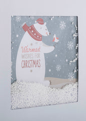 Collins Christmas Cards - 3D Snow Effect with Festive Polar Bear and Bird - 10 Pack Festive Greeting Cards