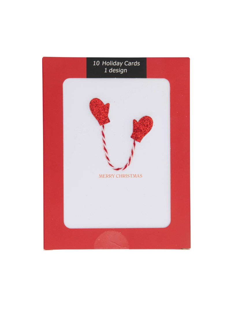 Collins Christmas Cards - Winter Mits Design - 10 Pack Festive Greeting Cards