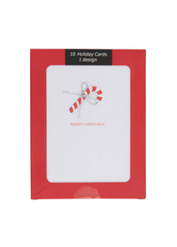 Collins Christmas Cards - Candy Cane Design - 10 Pack Festive Greeting Cards