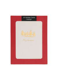 Collins Christmas Cards - Golden Tree Design - 10 Pack Festive Greeting Cards