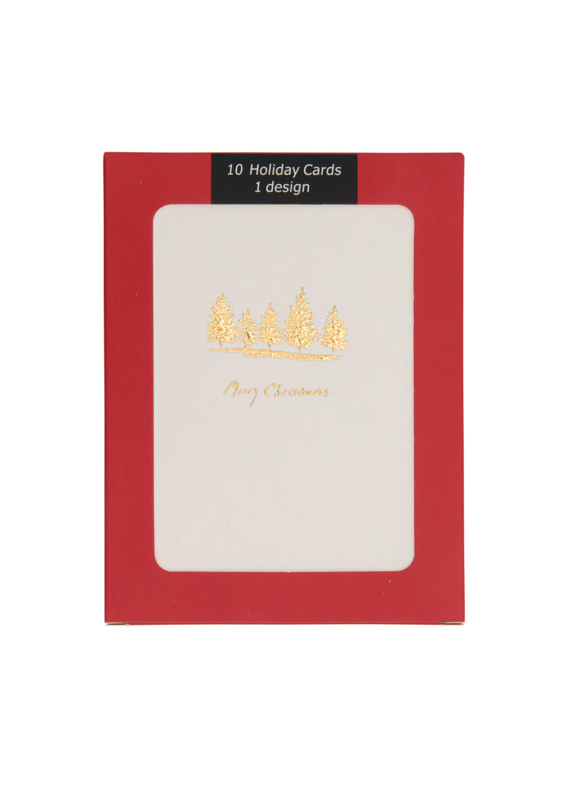 Collins Christmas Cards - Golden Tree Design - 10 Pack Festive Greeting Cards