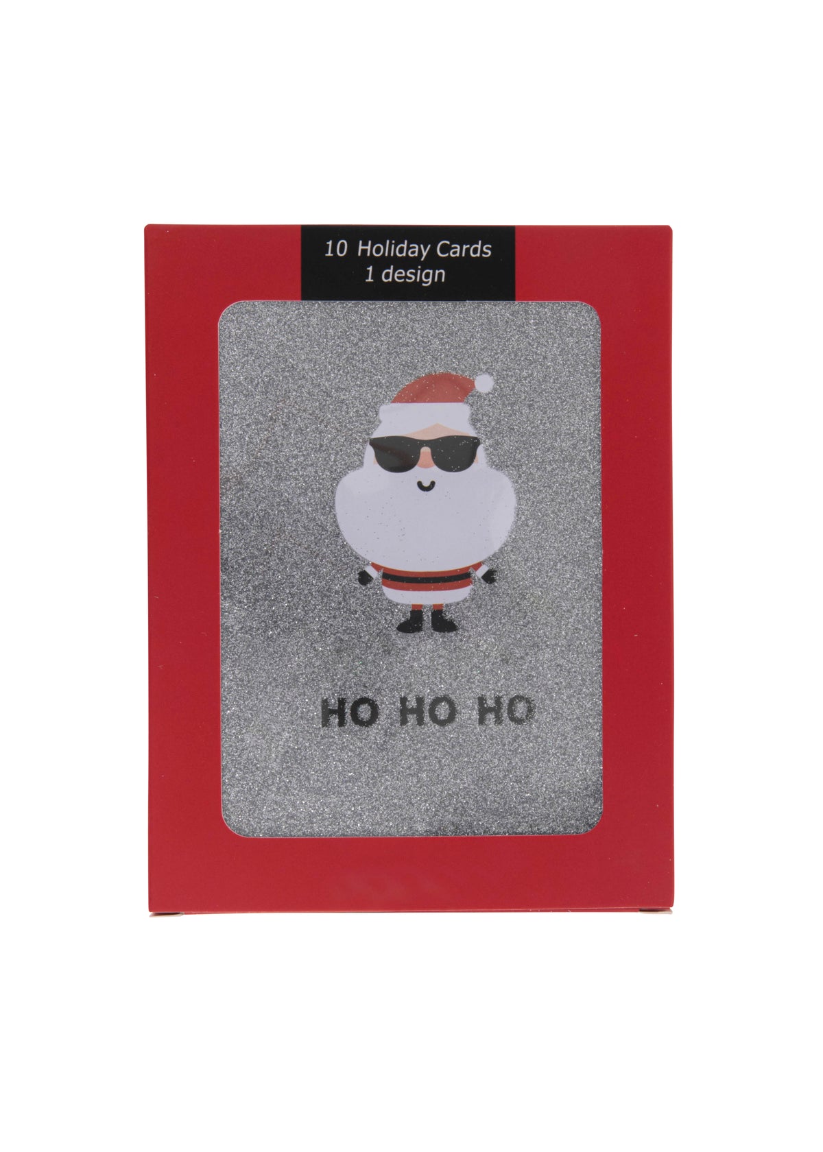 Collins Christmas Cards - Glitter Santa Design - 10 Pack Festive Greeting Cards
