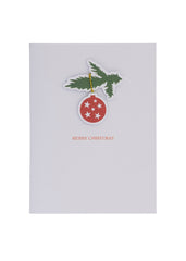 Collins Christmas Cards - Red Bauble and Holly Design - 10 Pack Festive Greeting Cards