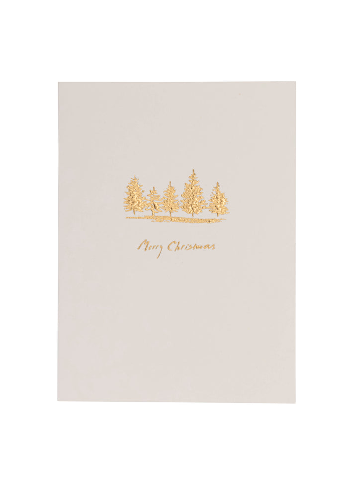 Collins Christmas Cards - Golden Tree Design - 10 Pack Festive Greeting Cards