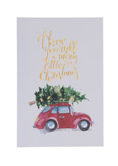 Collins Christmas Cards - Watercolour Car and Tree Design - 10 Pack Festive Greeting Card
