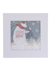 Collins Christmas Cards - 3D Snow Effect with Festive Polar Bear and Bird - 10 Pack Festive Greeting Cards