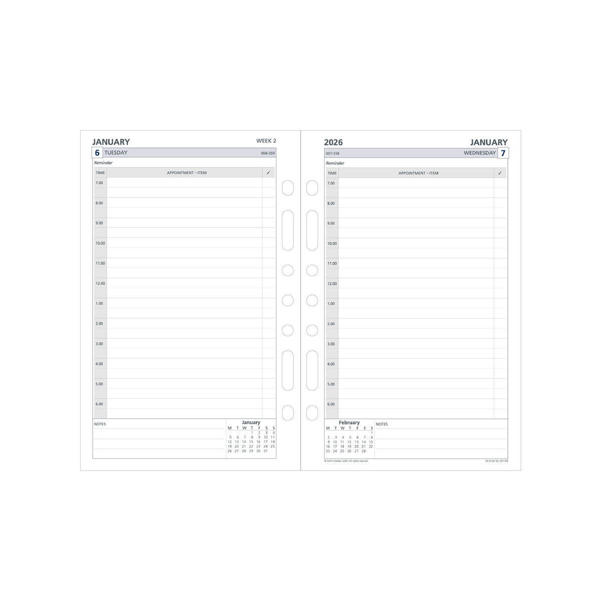 Desk Organiser - 2026 Day to a Page Refill (DK1100-26)