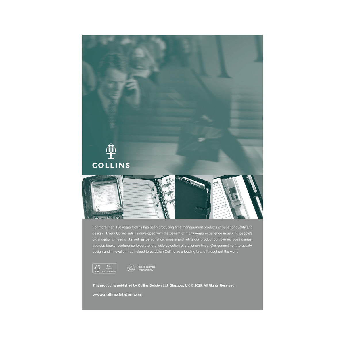 2027 Desk Organiser Refill - 12 Month Day-to-Page Refill - Collins Debden (DK1100) (DK1100-27)
