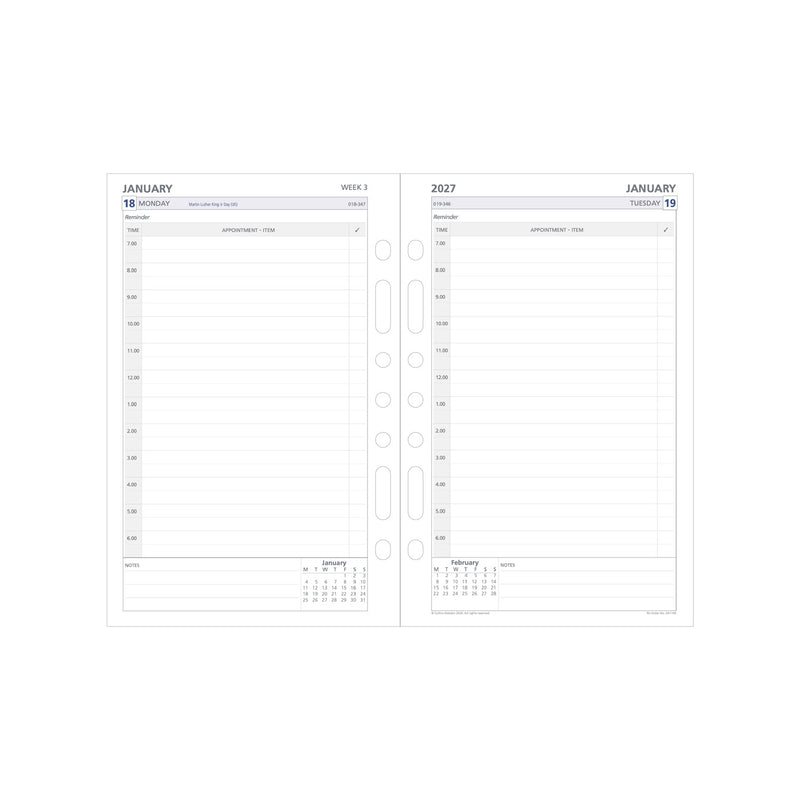 2027 Desk Organiser Refill - 12 Month Day-to-Page Refill - Collins Debden (DK1100) (DK1100-27)
