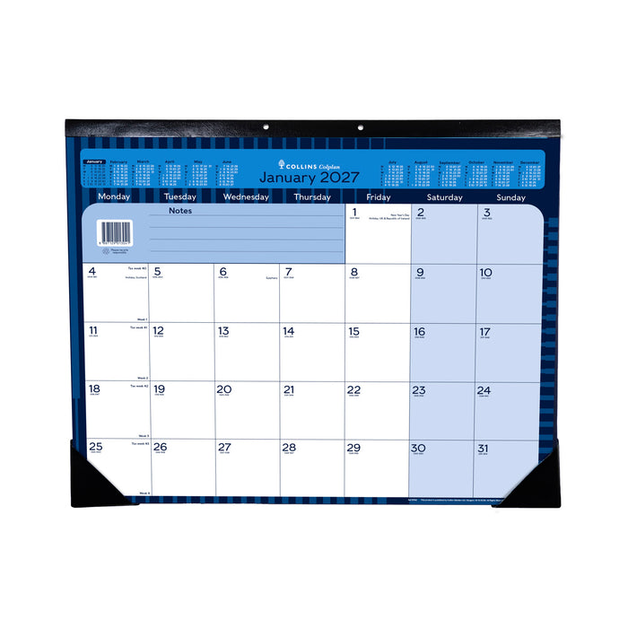 2027 Calendar Year Planner - 12 Month 432x548mm Desk Pad - Collins Debden Colplan Range (DPA2-27)