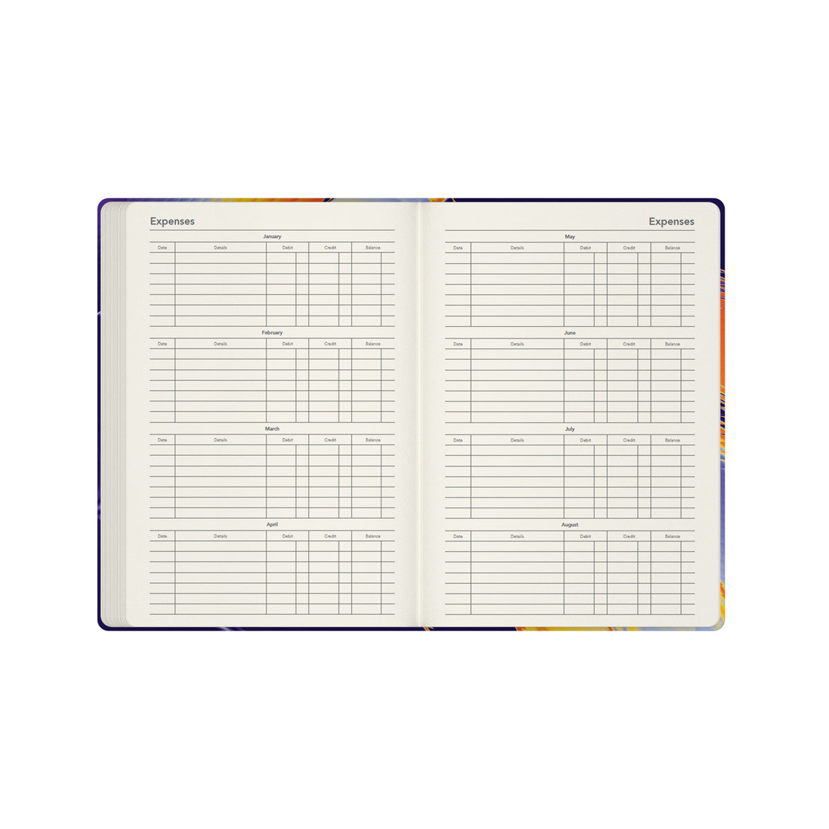2027 Calendar Year Planner - 12 Month A5 Week-to-View Diary - Hard Cover - Collins Debden Aura & Ombre Range
