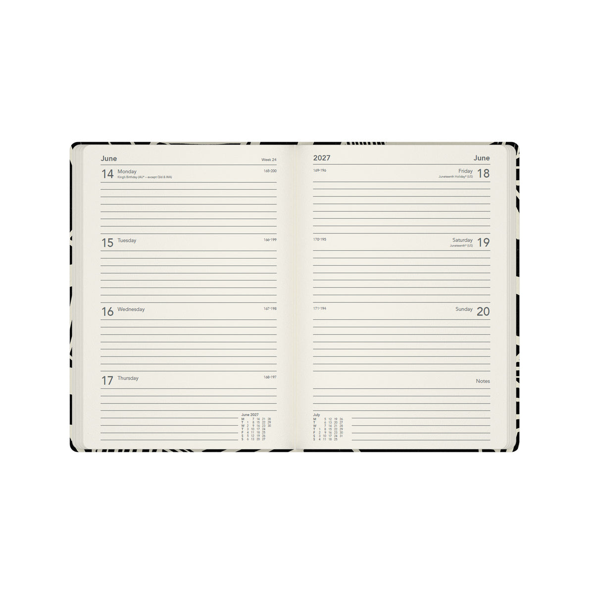 2027 Calendar Year Planner - 12 Month A5 Week-to-View Diary  - Collins Debden Bold Mono Range