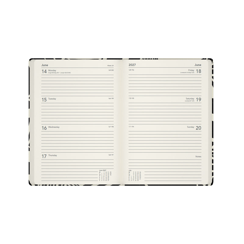 2027 Calendar Year Planner - 12 Month A5 Week-to-View Diary  - Collins Debden Bold Mono Range