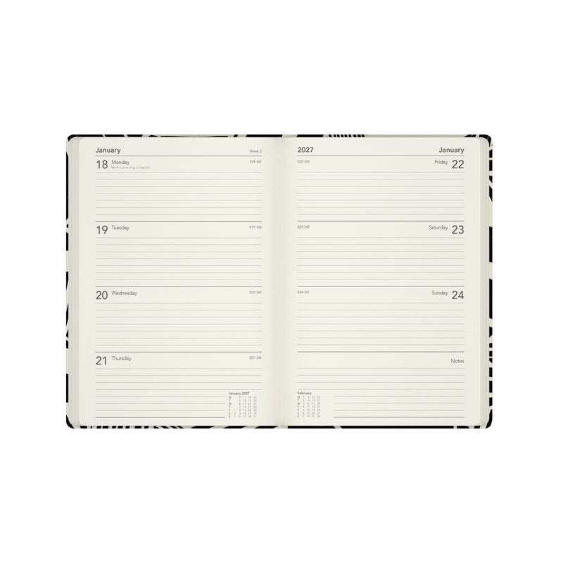 2026-2027 Mid Year Planner - 13 Month A5 Week-to-View Diary - Black & White - Collins Debden Bold Mono Range