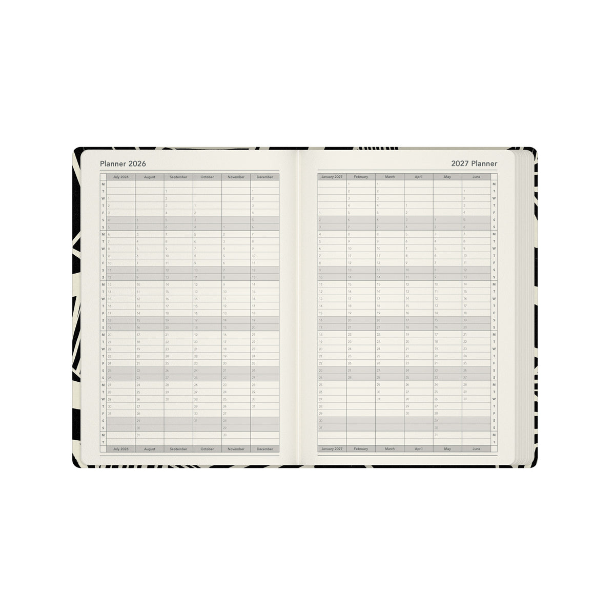 2026-2027 Mid Year Planner - 13 Month A5 Week-to-View Diary - Black & White - Collins Debden Bold Mono Range