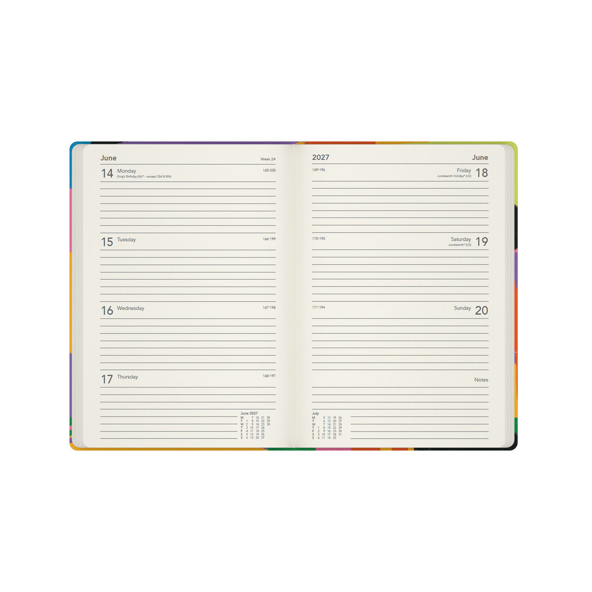 2027 Calendar Year Planner - 12 Month A5 Week-to-View Diary - Collins Debden Dopamine Rush Range
