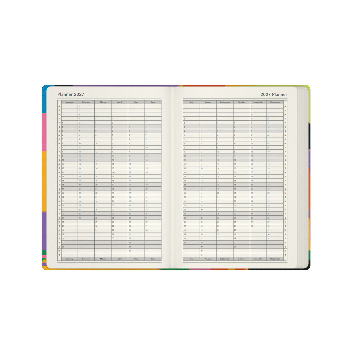 2027 Calendar Year Planner - 12 Month A5 Week-to-View Diary - Collins Debden Dopamine Rush Range