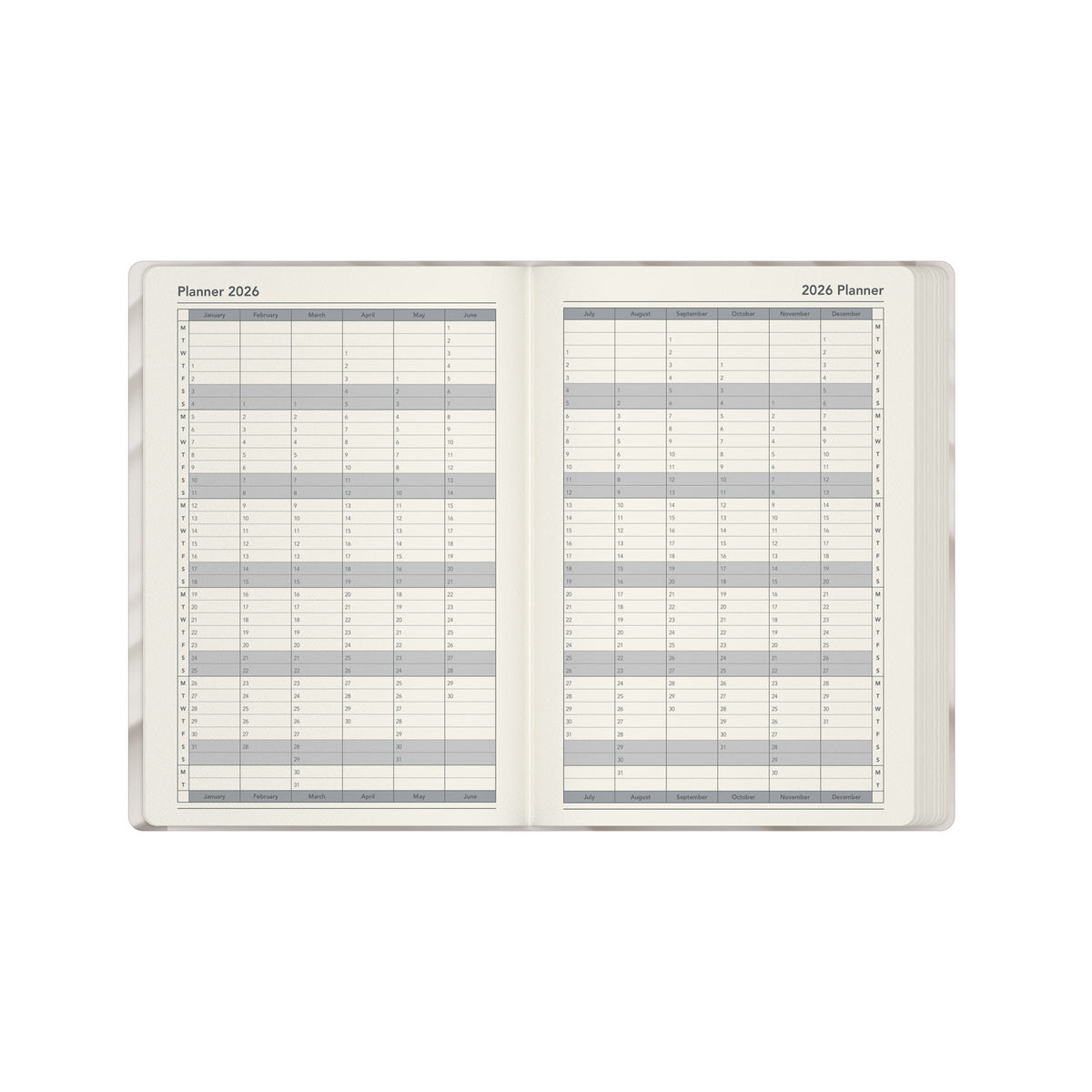 Dimensional Surfaces - A5  Week-To-View - Diary - 2026 Calendar Year Planner