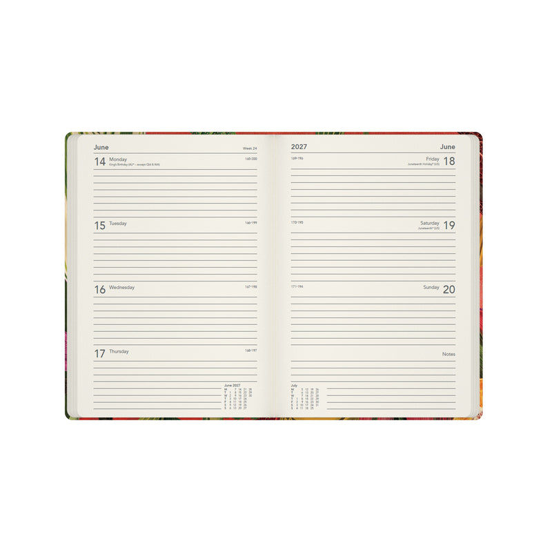 2027 Calendar Year Planner - 12 Month A5 Week-to-View Diary - Hard Cover - Collins Debden Modern Organic Range