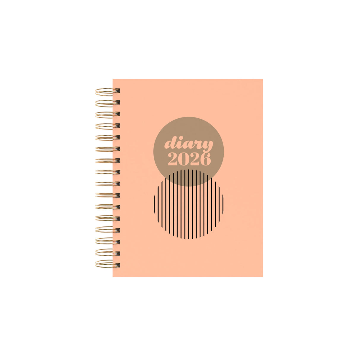 Diary 2026, Diary A5 Day Per Page, Jan - Dec 2026 Daily & Monthly Planner With Pen Holder | 12 Month Tabs | 4 Planner Stickers | Inner Pocket, Hardback Spiral Calendar