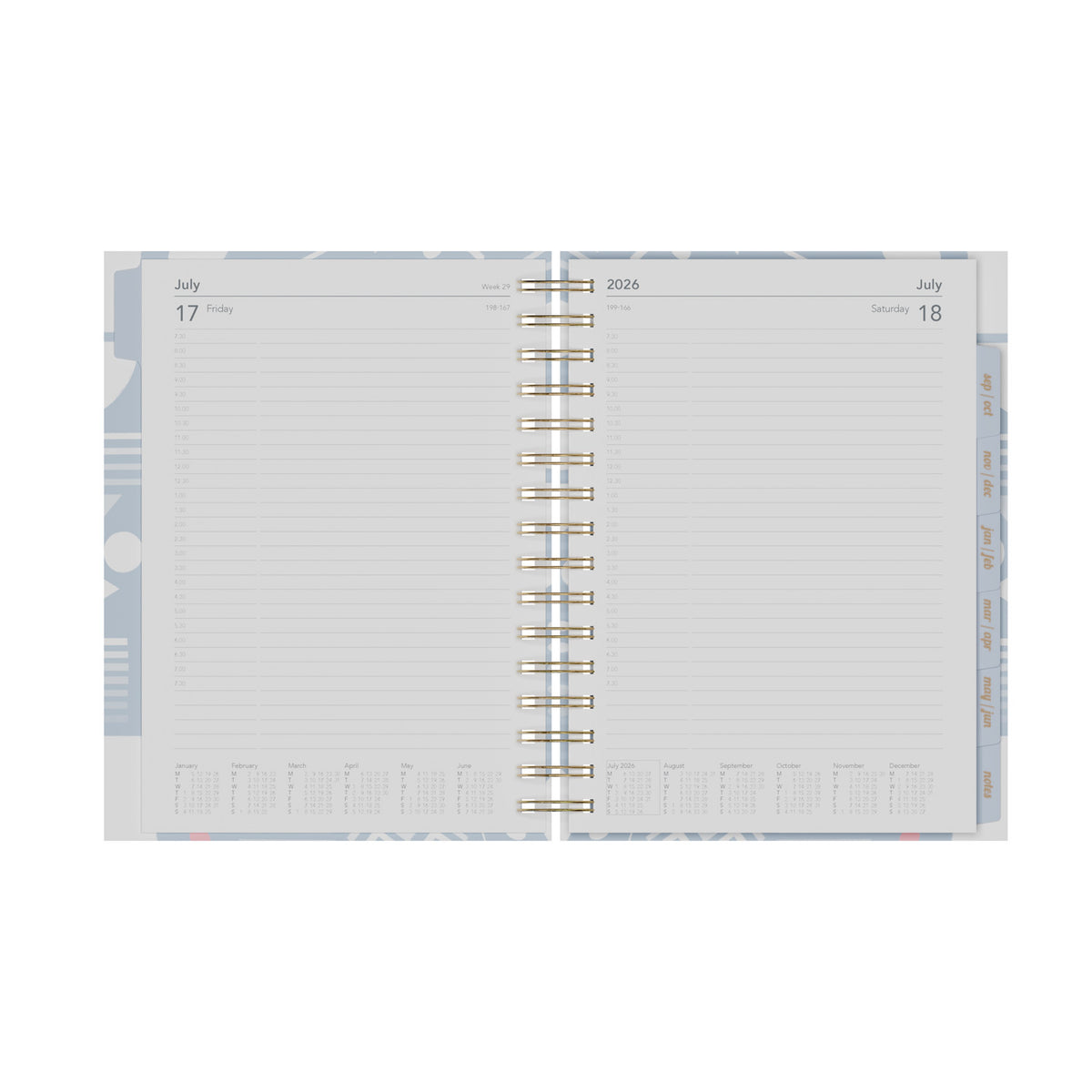 2026-2027 Mid Year Planner - 13 Month A5 Day-to-Page - Hard Cover - Collins Debden Scandi Range