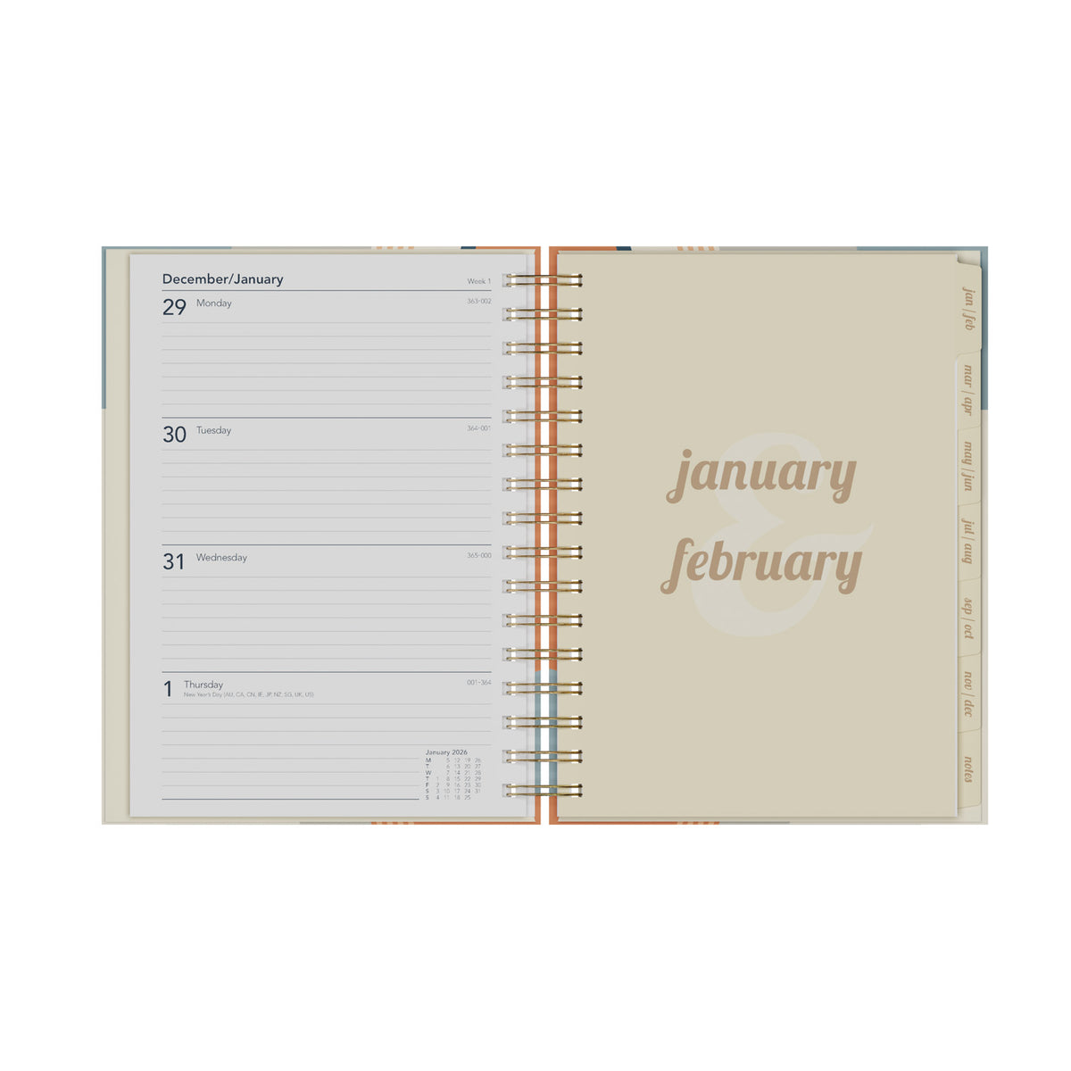 Scandi - A5  Week-To-View - Diary - 2026 Calendar Year Planner