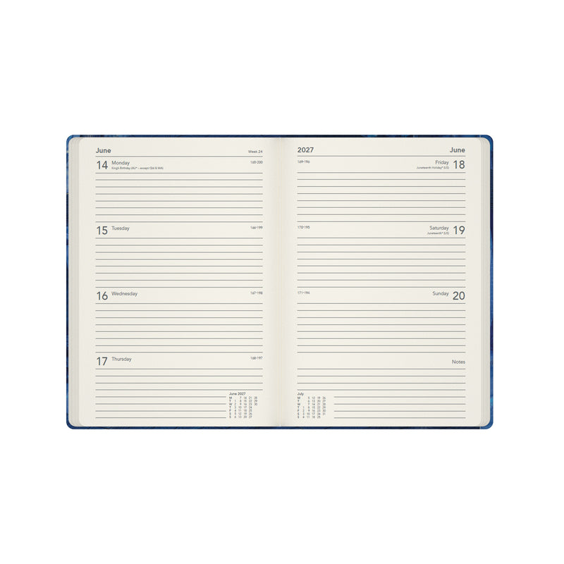 2027 Calendar Year Planner - 12 Month A5 Week-to-View Diary - Hard Cover - Collins Debden 'The Light' Range
