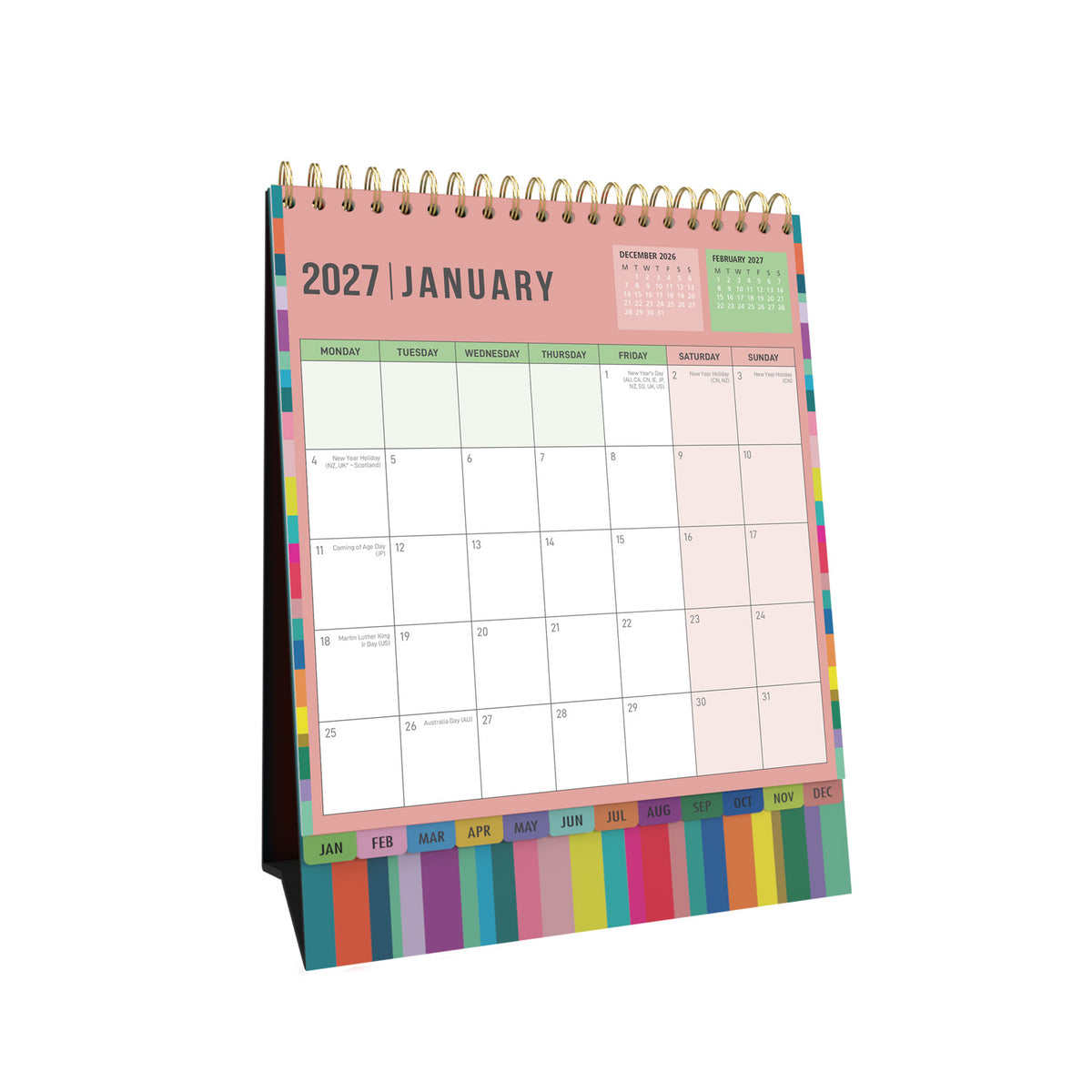 2027 Calendar - 12 Month Desk Month-to-View Calendar - Collins Debden Edge Range (EDDC-27)