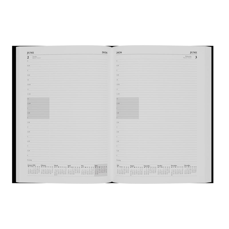 Essential - A4 Day-to-Page Diary with Appointments - 2026 Calendar Year Planner
