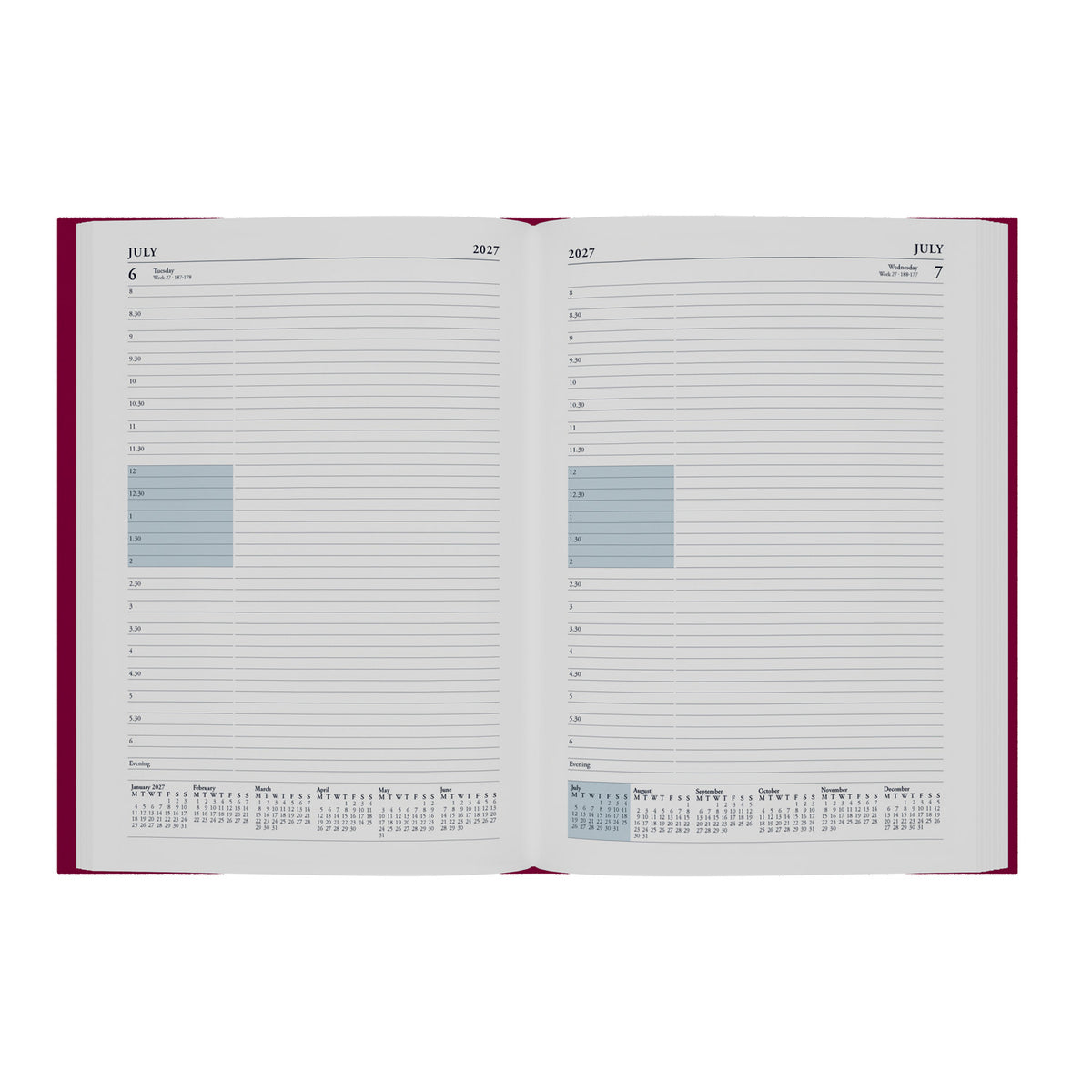 2027 Calendar Year Planner - 12 Month A4 Day-to-Page Diary - Hard Cover - Collins Debden Essential Range