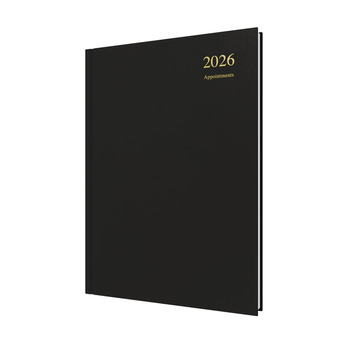 Essential - A4 Day-to-Page Diary with Appointments - 2026 Calendar Year Planner
