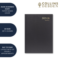 Essentials - A4 Day-to-Page with Appointments Mid/Academic Year Diary Planner 2025-2026